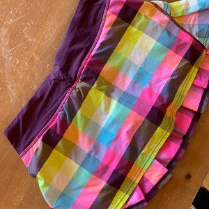 Rainbow plaid lululemon athletica ruffle skort